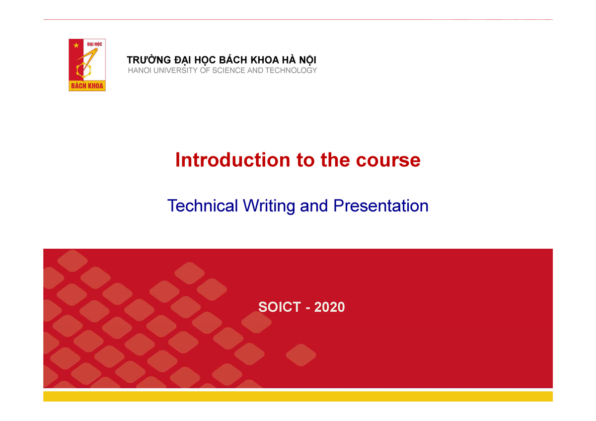 W0 - Introduction To The Course - Introduction To The Course Technical ...