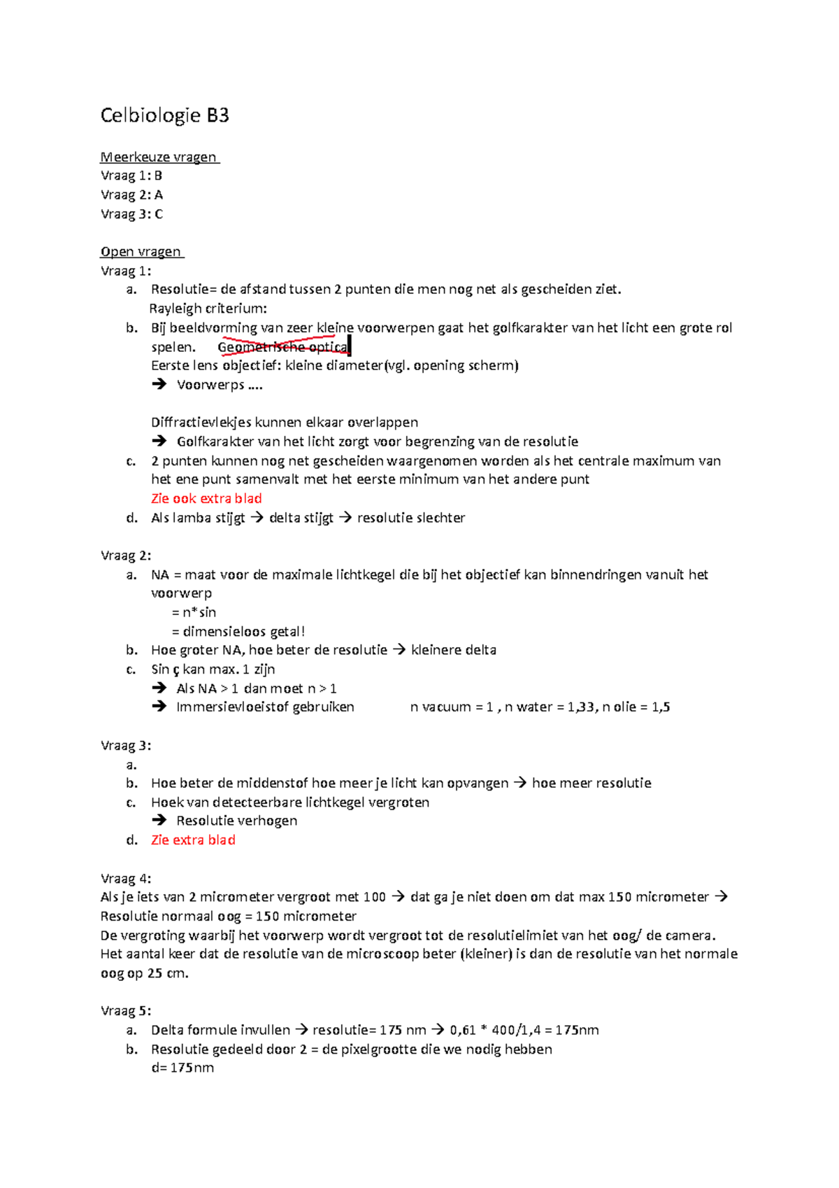 Celbiologie B3 ZSO - Celbiologie B Meerkeuze Vragen Vraag 1: B Vraag 2 ...