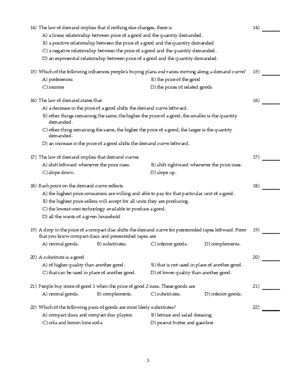 Demand and Supply Practial Quesion - The law of demand implies that if ...