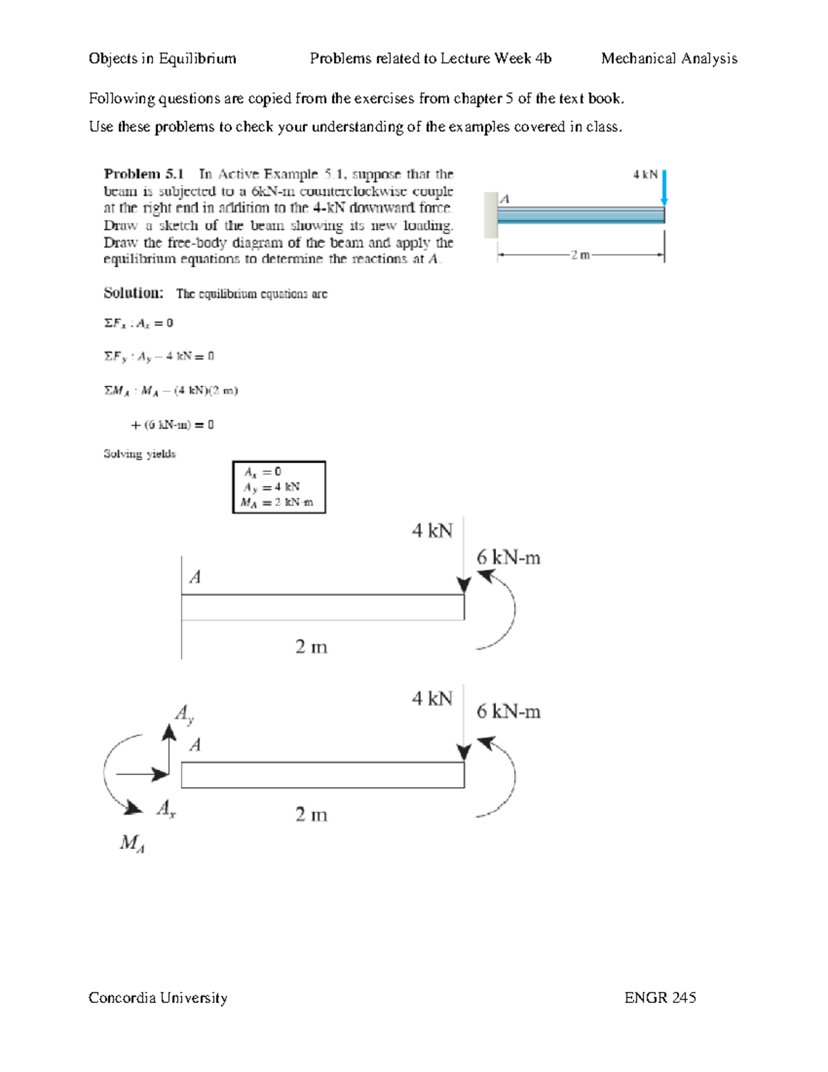 R4 - Ch5 - Objects in Equilibrium W4b - MAT290 - Following questions ...