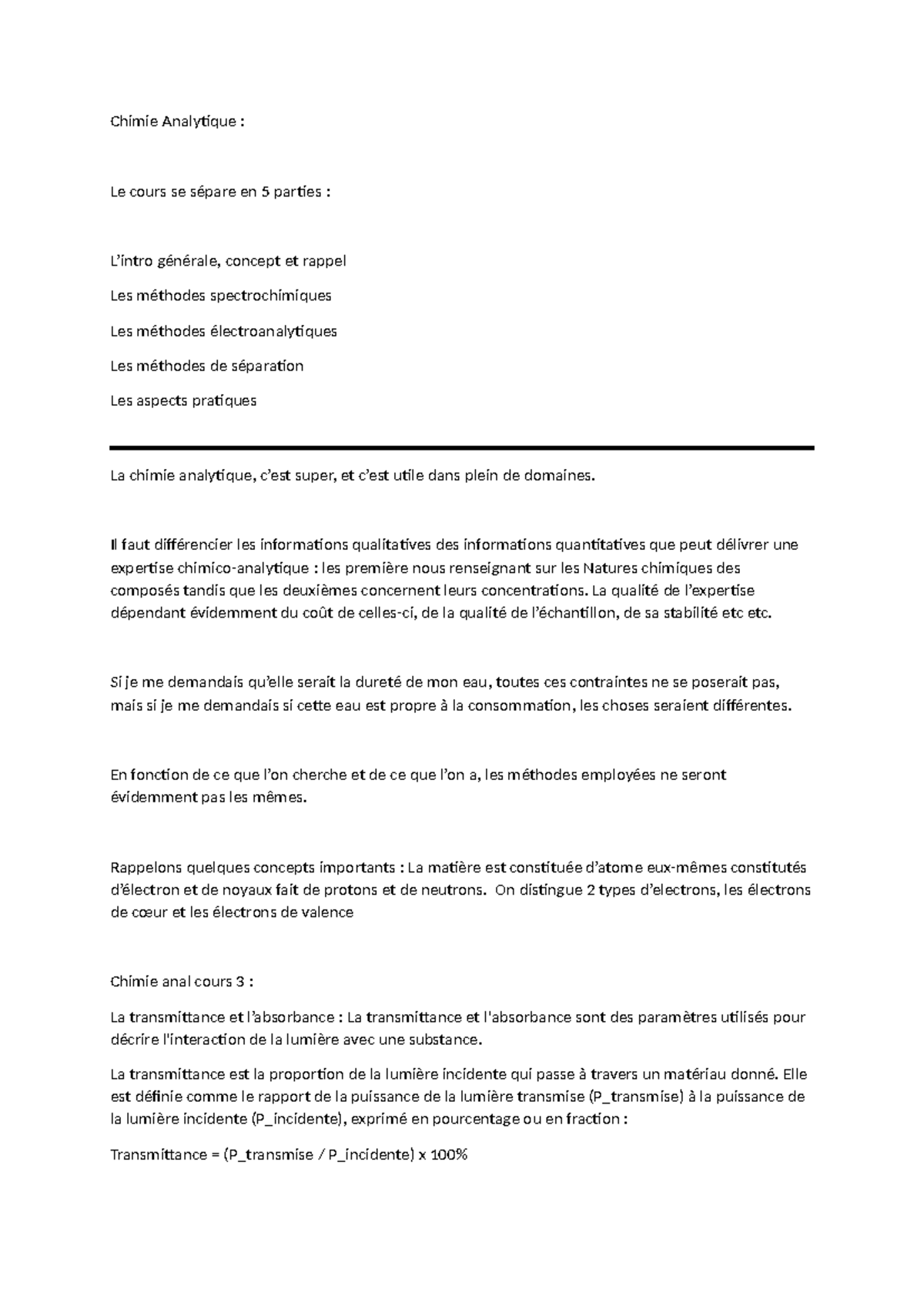 Chimie Analytique - mes notes de cours - Chimie Analytique : Le cours ...
