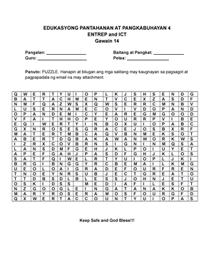 Entrep-ICT WS14 - EPP ICT Grade 4 - EDUKASYONG PANTAHANAN AT ...