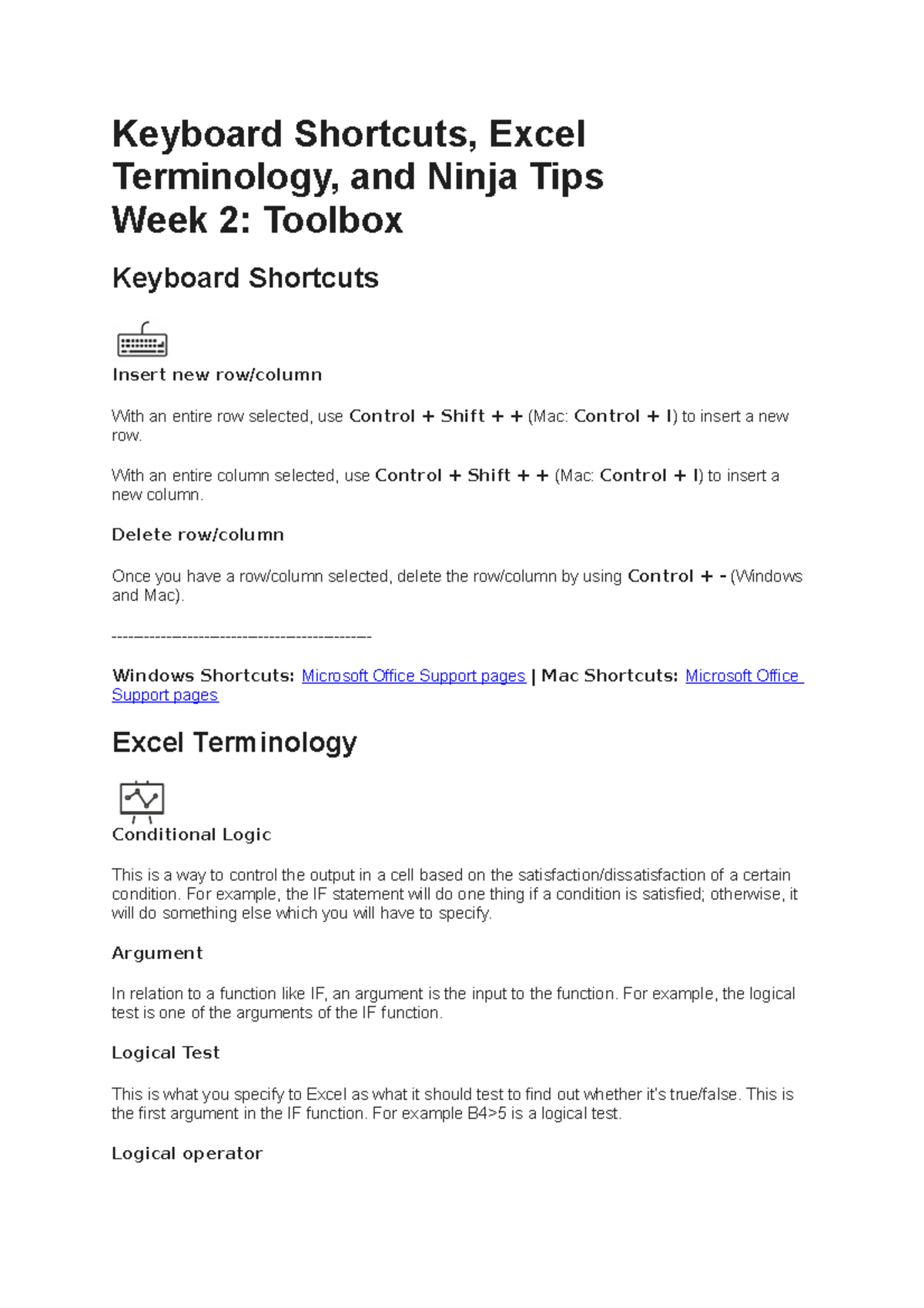 week-2-toolbox-keyboard-shortcuts-excel-terminology-and-ninja