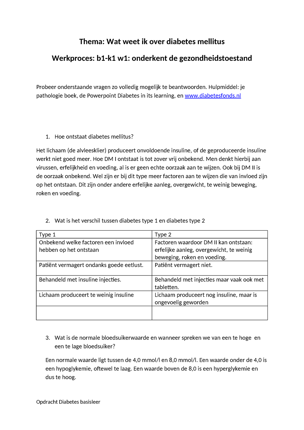 Diabetes Mellitus - Thema: Wat Weet Ik Over Diabetes Mellitus ...