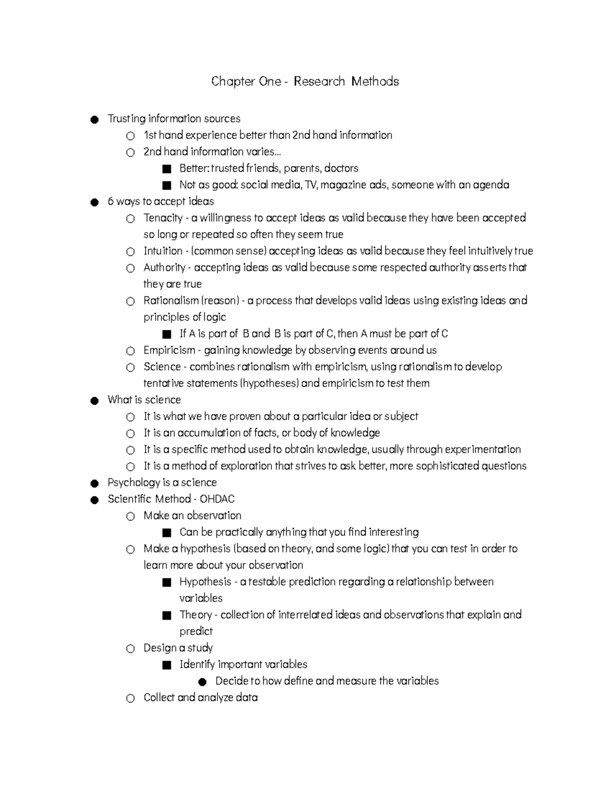 chapter one research methodology