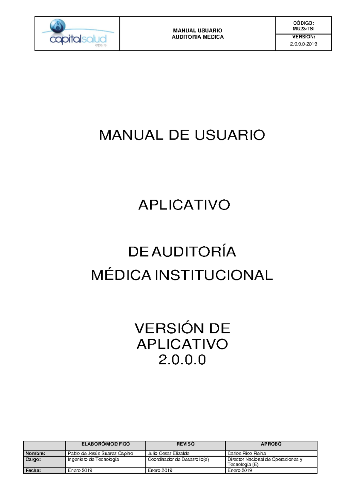 Anexo 10 Manual de Usuario Auditoria Medica - MANUAL USUARIO AUDITORIA ...