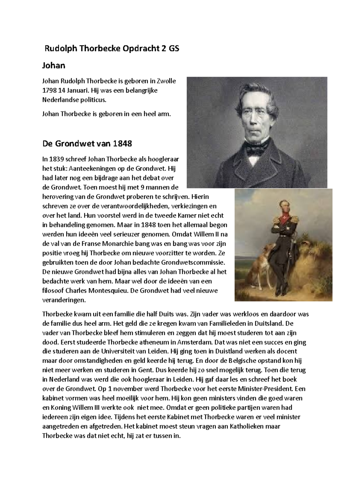 Thorbecke gs ype - Rudolph Thorbecke Opdracht 2 GS Johan Johan Rudolph ...