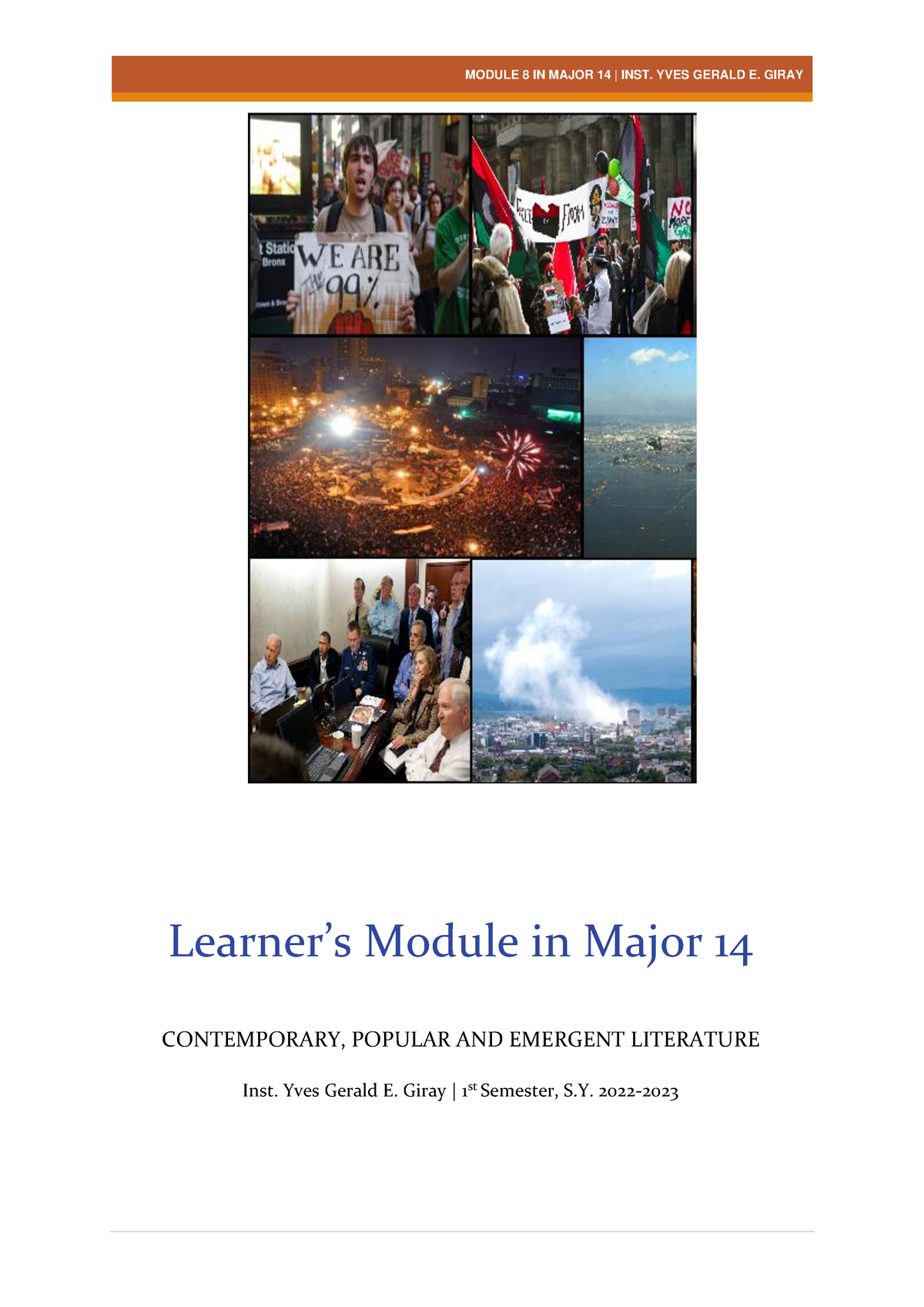 Major 14 Module 8 - Learner’s Module In Major 14 CONTEMPORARY, POPULAR ...