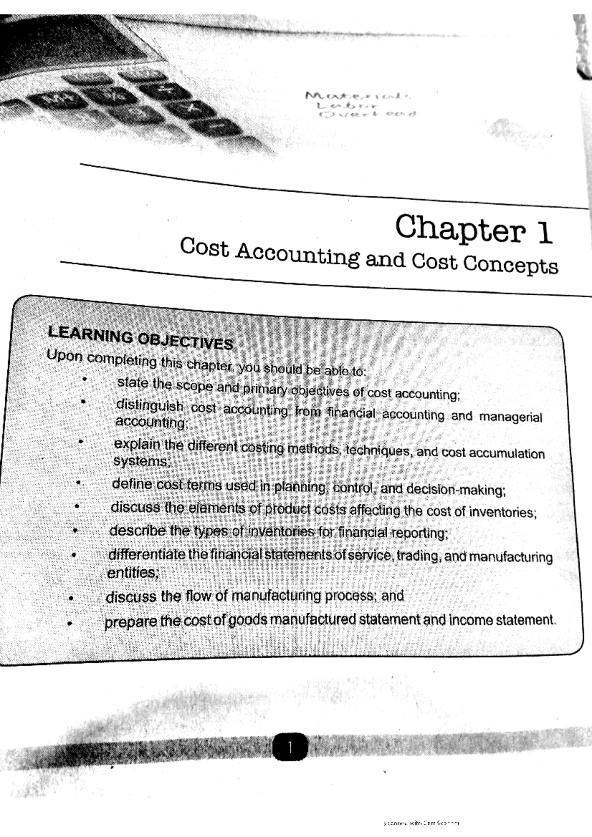 Chapter 1 - Cost Accounting & Control - Bachelor Of Science In ...