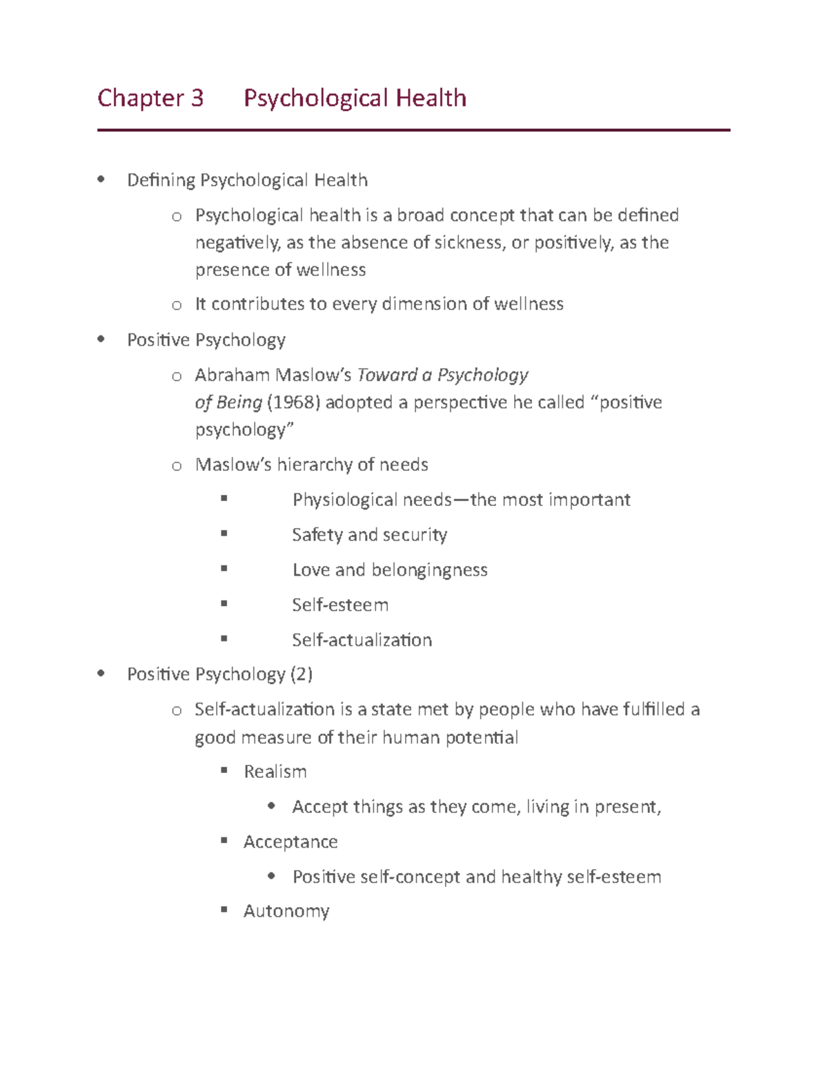 Chapter 3 - Prof Cynthia Savage notes from textbook company - Chapter 3 ...