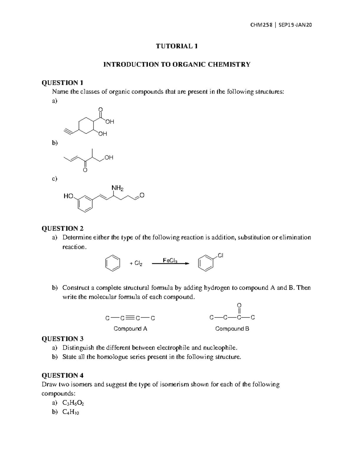 1 introduction of chemistry - CHM258 | SEP 19 -JAN TUTORIAL 1 ...