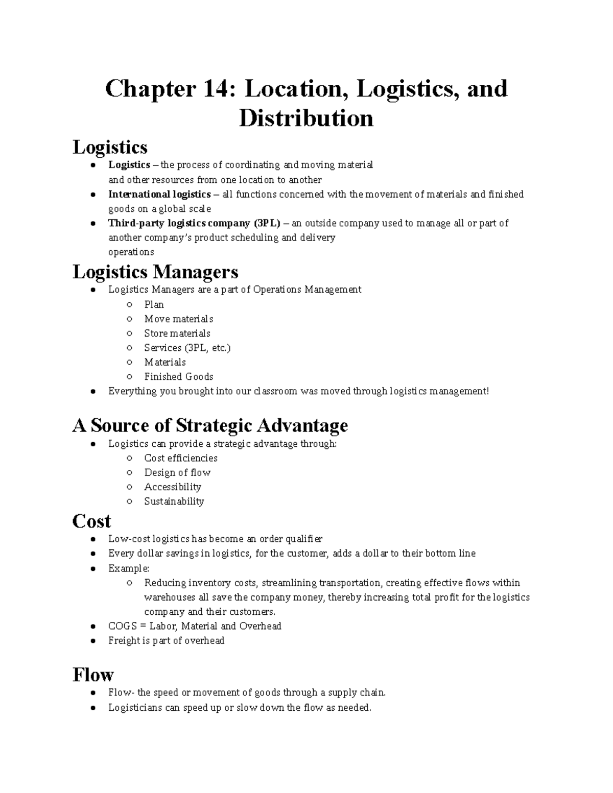 chapter-14-location-logistics-and-distribution-chapter-14-location