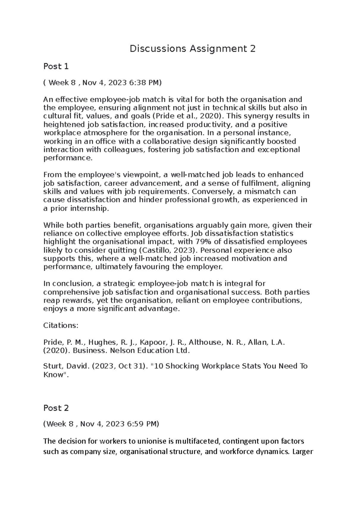 Discussions Assignment 2 - , 2020). This synergy results in heightened ...