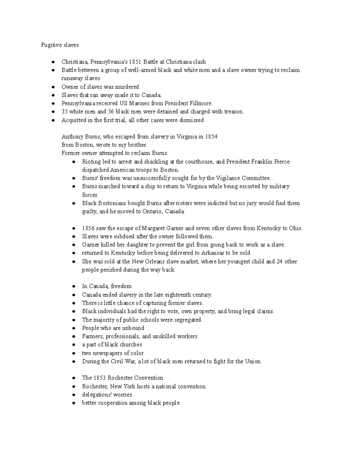 African American Chpt. 10 part 3 Fugitive slaves Christiana