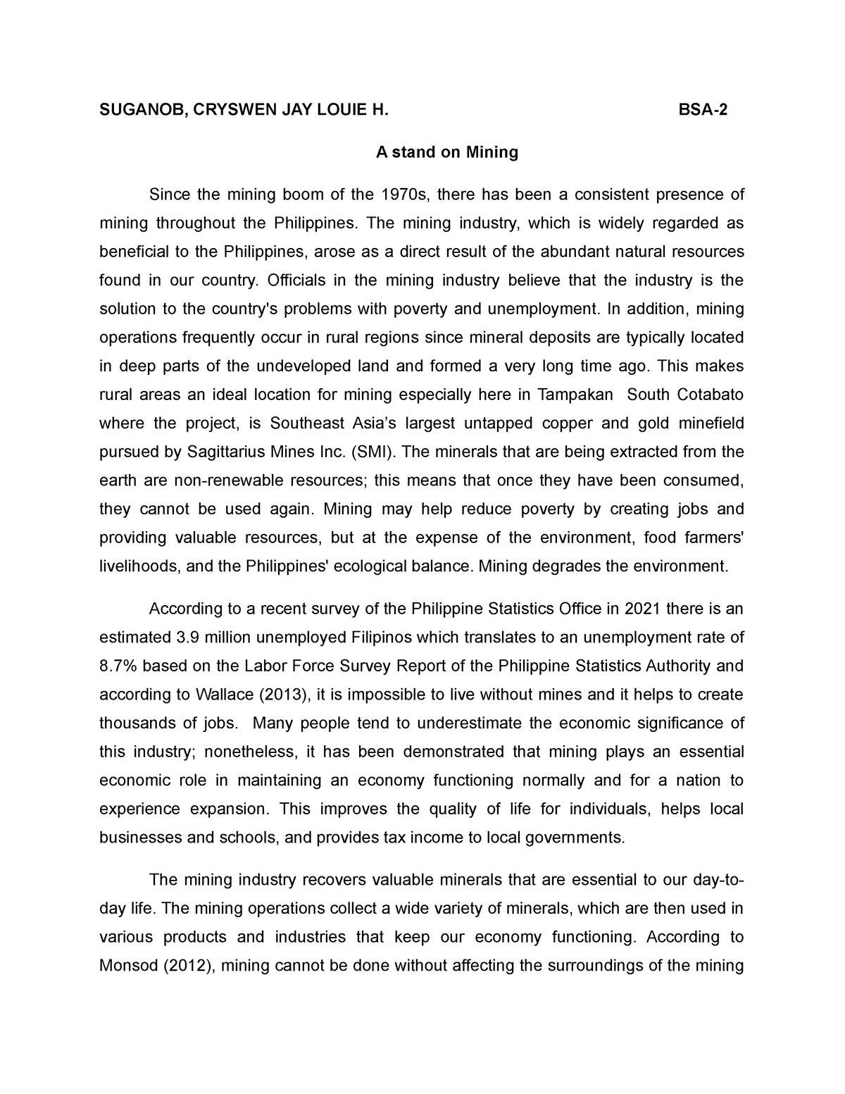 essay on illegal mining