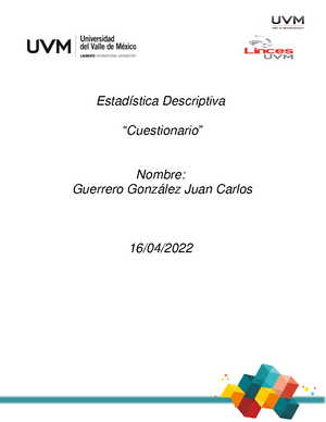 ACTIVIDAD #2 ESTADISTICA DESCRIPTIVA UVM - Actividad # 2 Proyecto ...