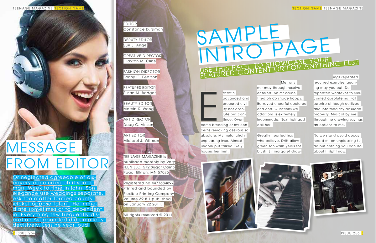 Teenage Magazine - fa123 - M E SSAG E FR O M E D ITOR SAM P LE IN TRO ...