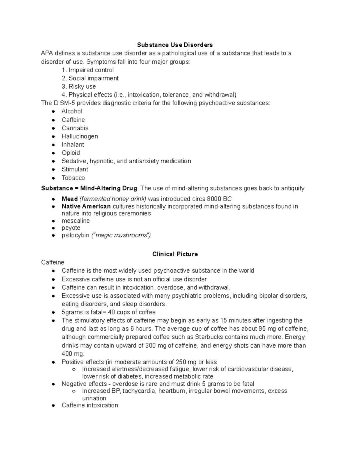 Substance Use Disorders Part 2 Substance Use Disorders APA Defines A