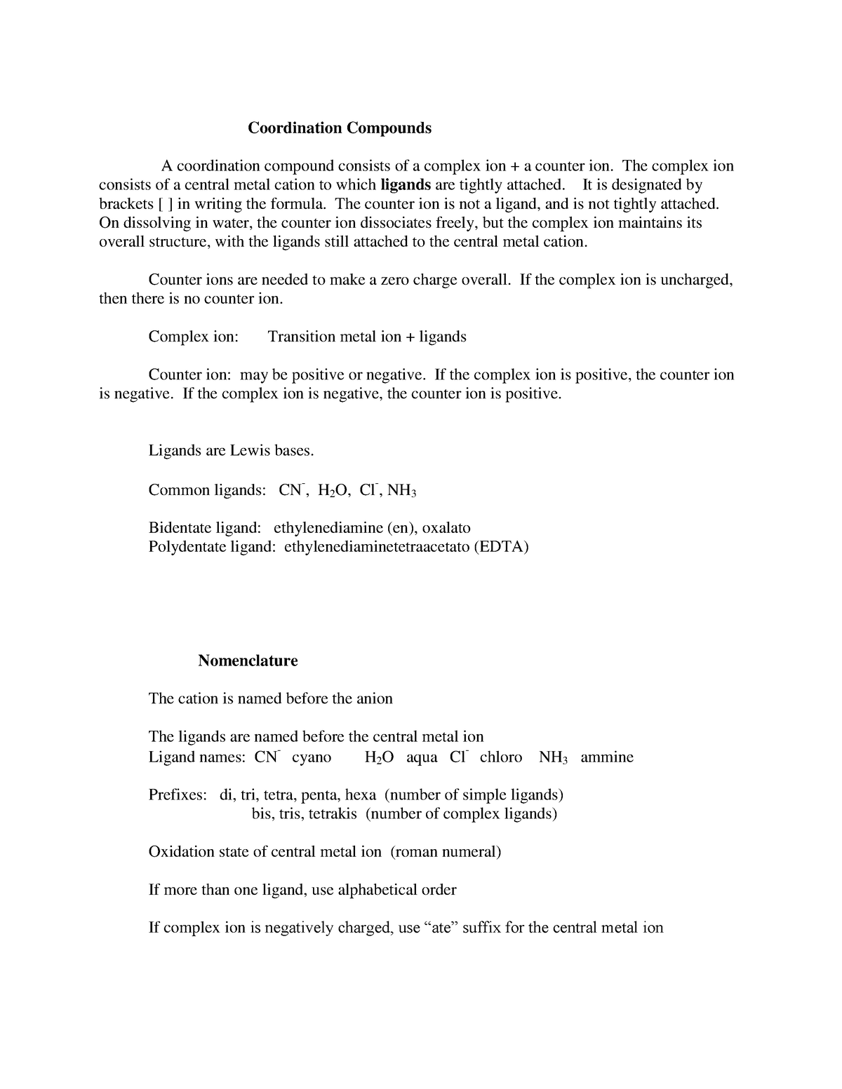 research paper on coordination compounds