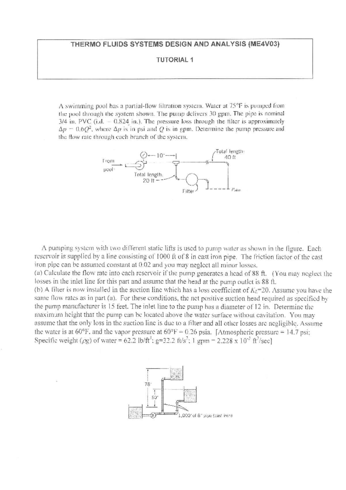 Tutorial Work Thermo Fluids Systems Design Homework 1 Solutions - Mech ...