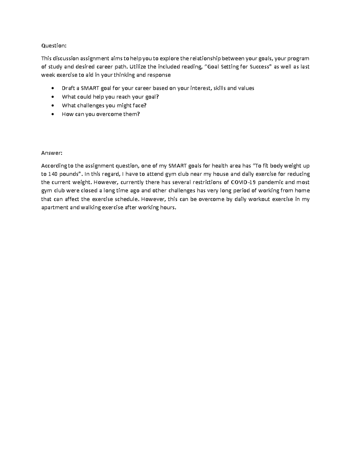 Discussion Assignment Unit 1 - Question: This discussion assignment ...