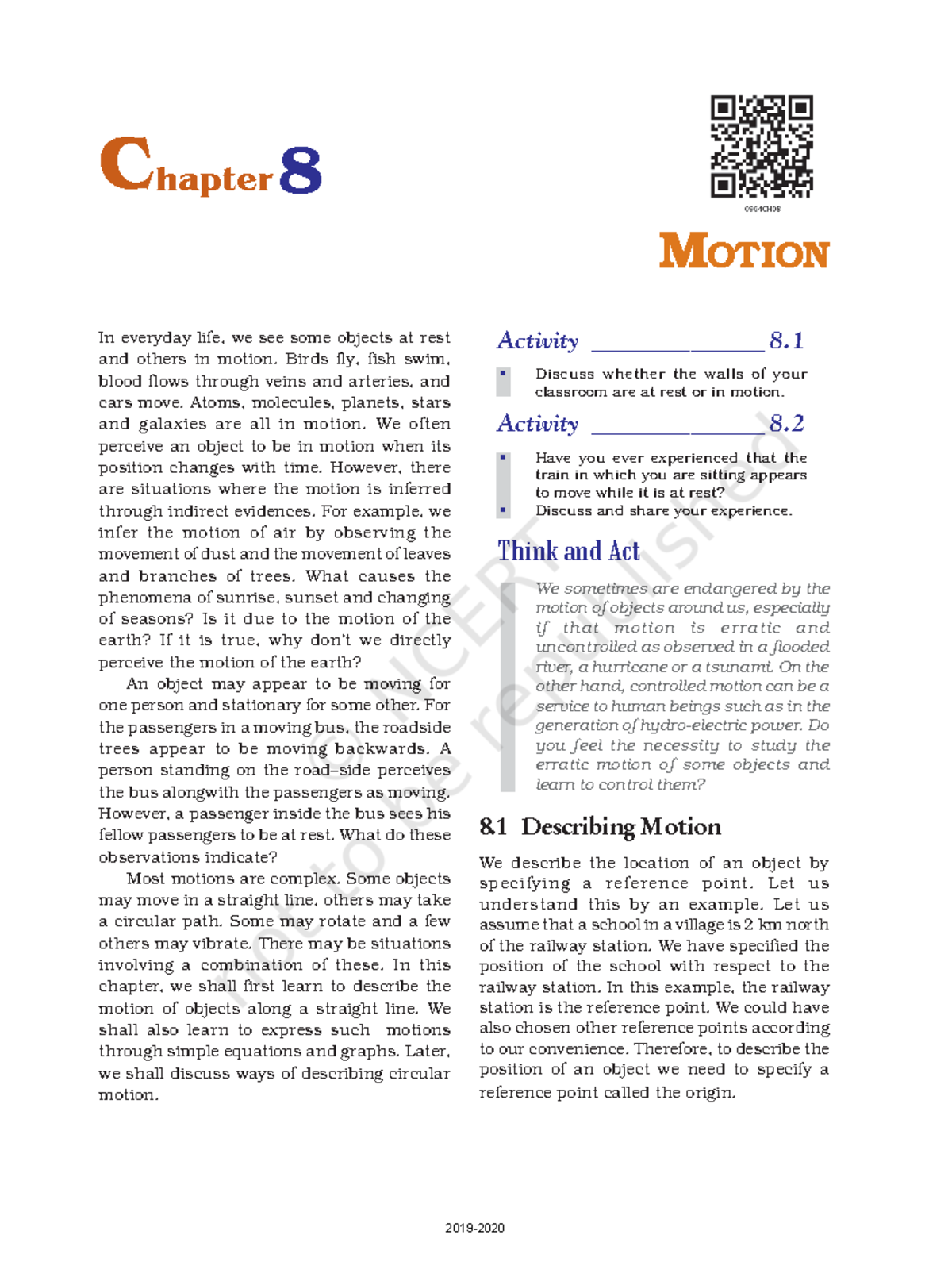 CBSE Class 9 Ncert Book Science Motion chapter 8 - In everyday life, we ...