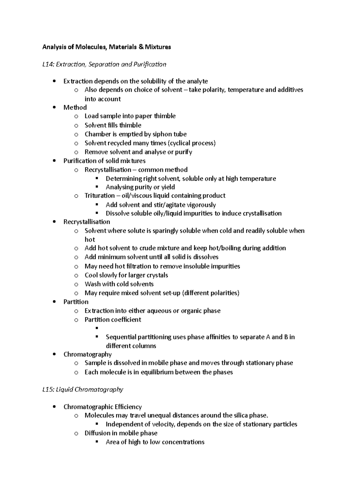 AMMM Separation - Analysis of Molecules, Materials & Mixtures L14 ...