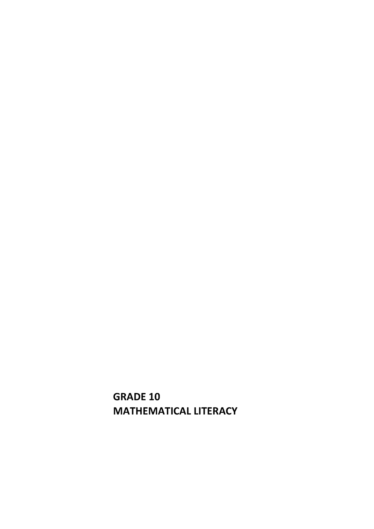 mathematical literacy grade 10 assignment 1 2022