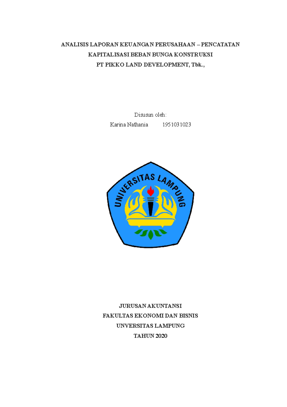 Analisis Laporan Keuangan Perusahaan - ANALISIS LAPORAN KEUANGAN ...