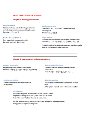 NC Notes - Numerical Computing - Studocu