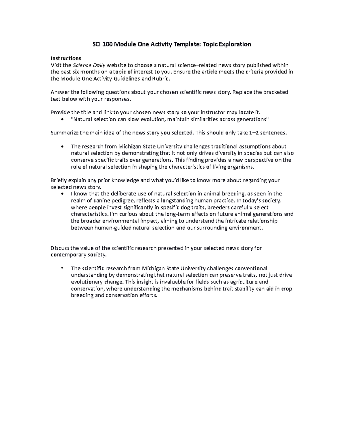 Module One Activity SCI-100-Q7546 Perspectives in Natural Sci 23EW2 ...