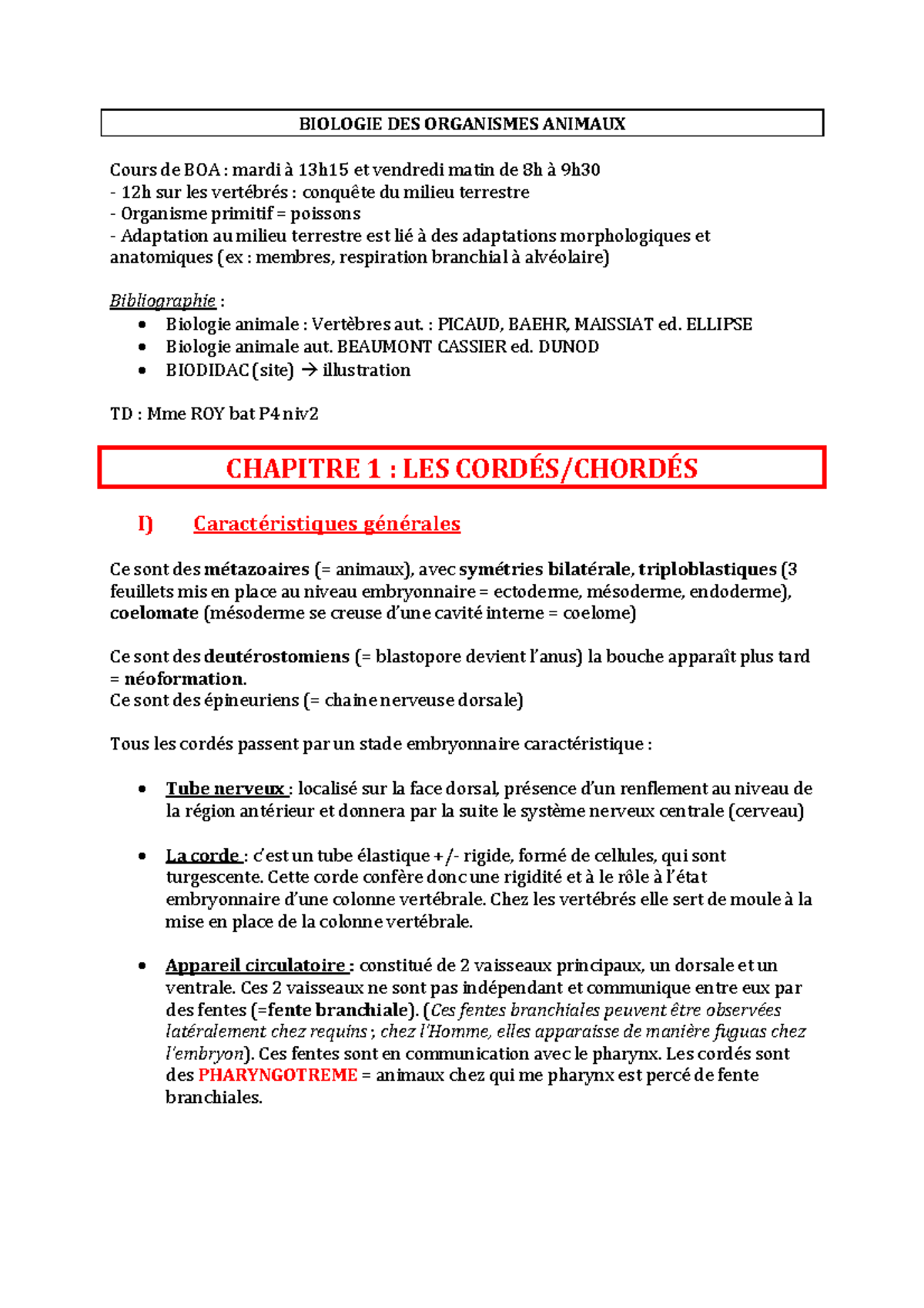 Chapitre 1 - Résumé Licence Sciences de la Vie et de la Terre parcours ...