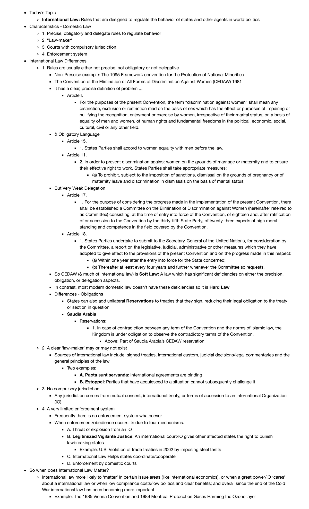 Lecture 14 International Law Today s Topic International Law Rules