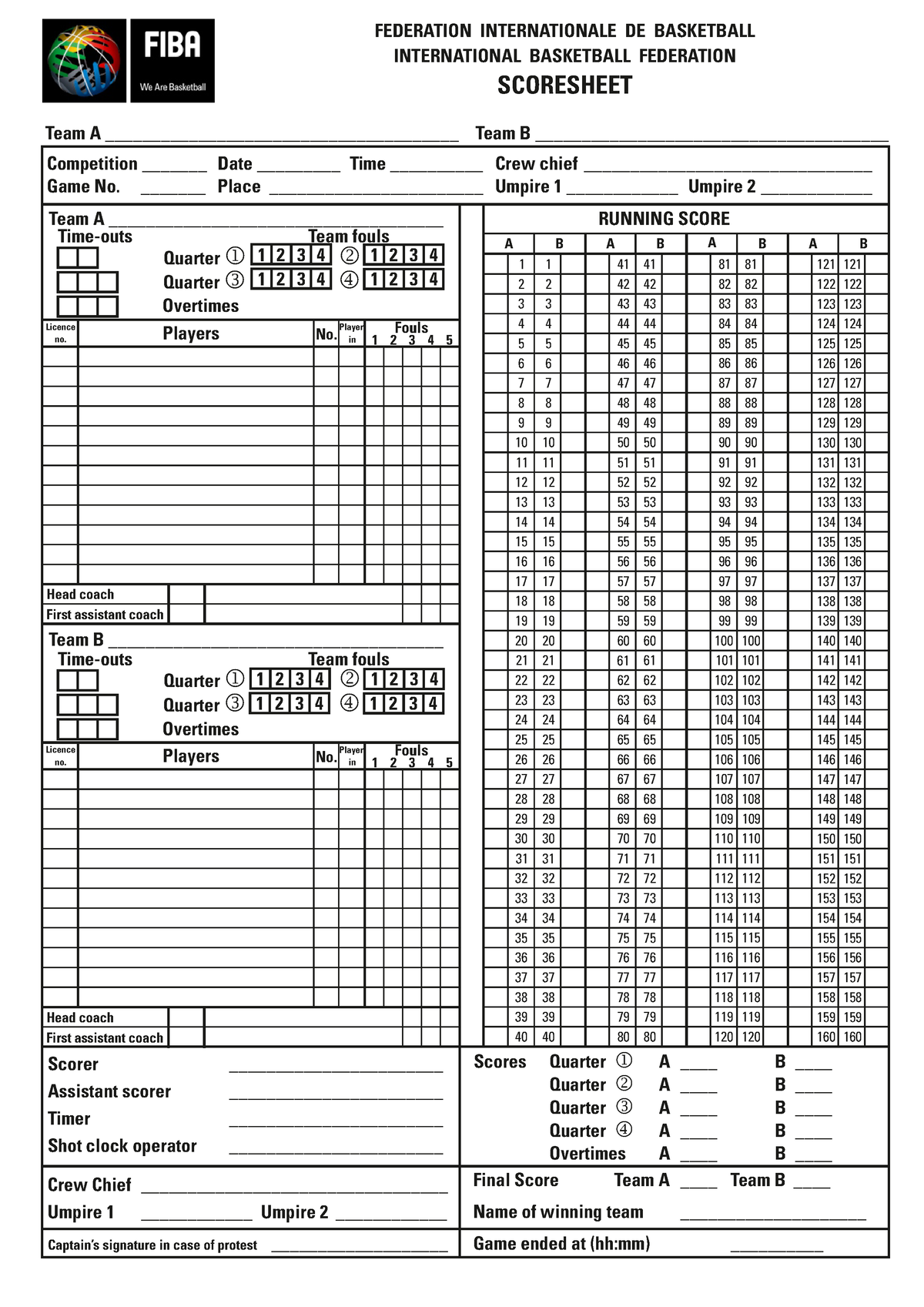 Fiba Basketball Score Sheet Hot Sex Picture 5287