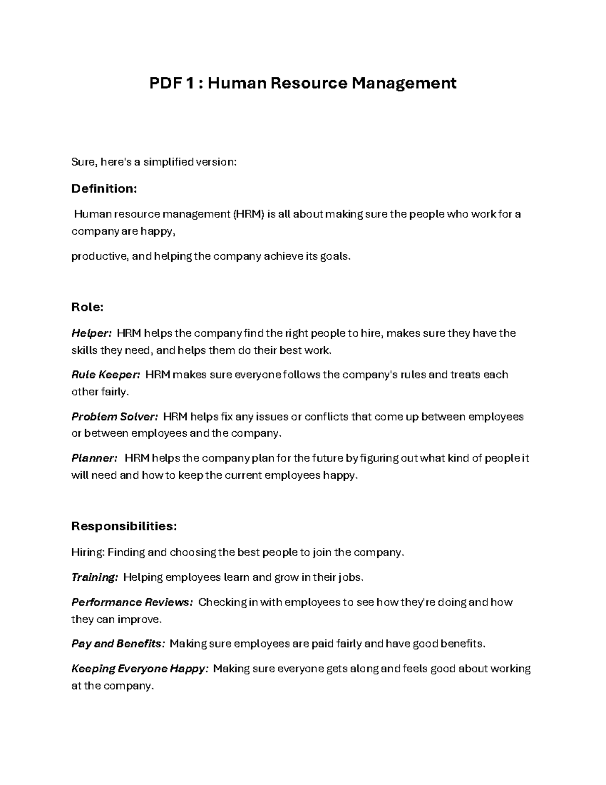 IT PP ALL Qs - good pdf - PDF 1 : Human Resource Management Sure, here ...