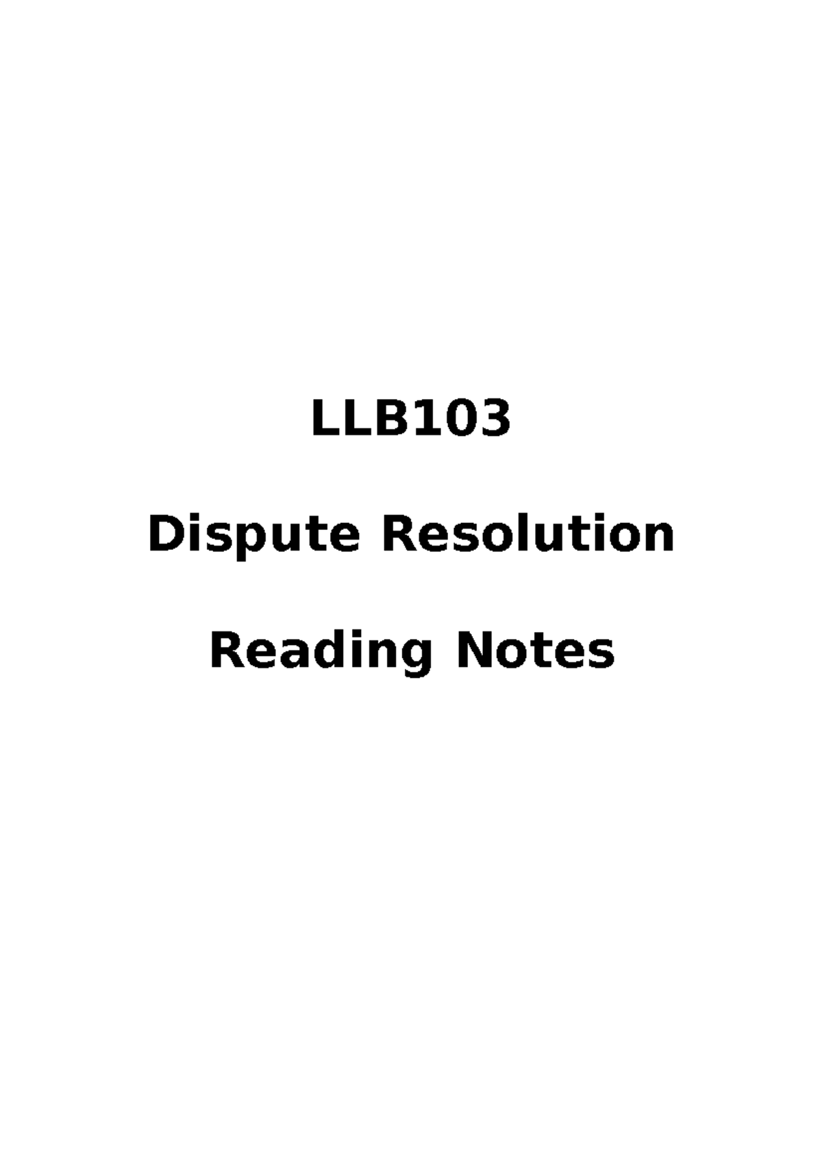 reading-notes-llb103-dispute-resolution-llb-dispute-resolution