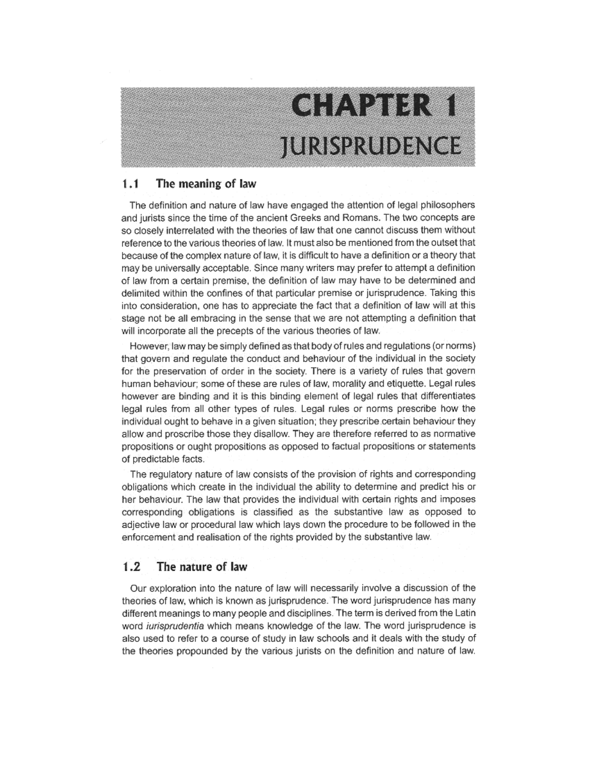 Chapter 1 Jurisprudence [Theory of Law] 240410 181700 - Introduction to ...