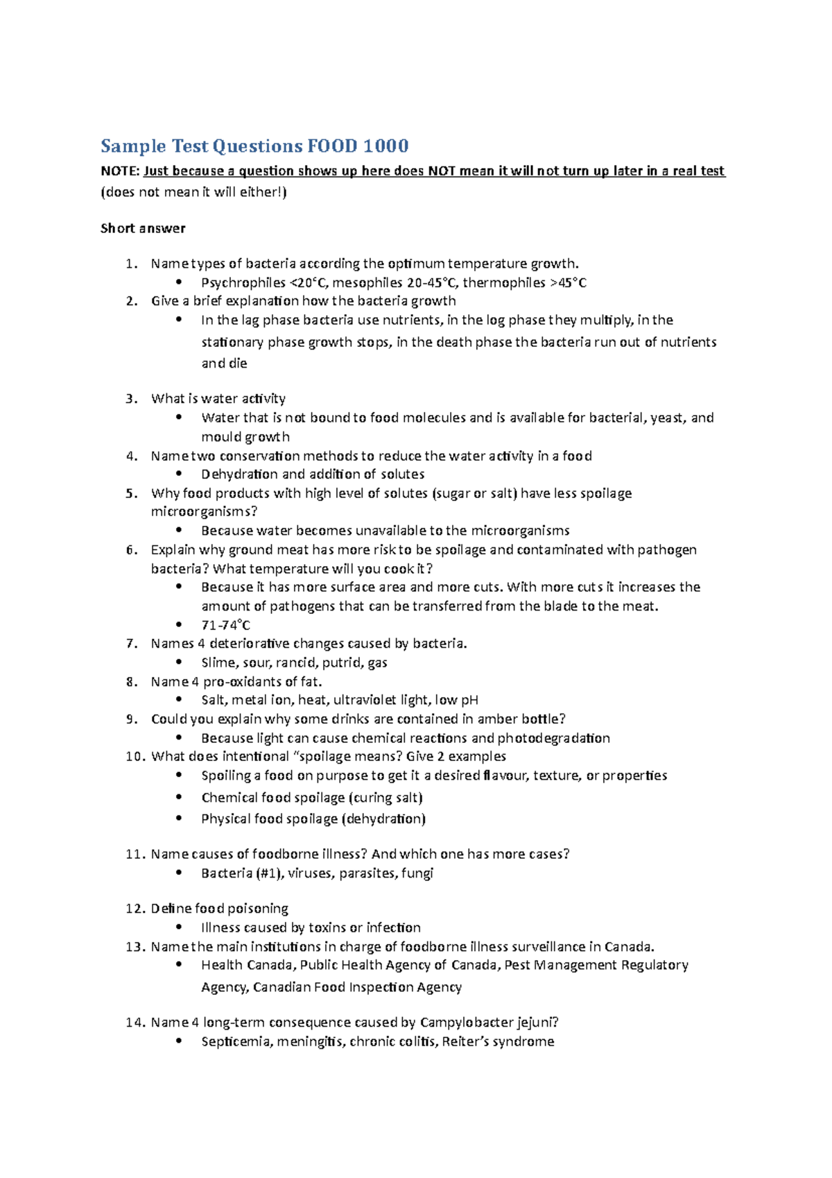 Sample/practice Exam October 2015, Questions And Answers - Sample Test ...