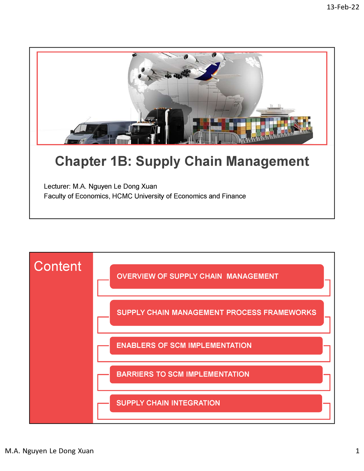 Chapter 1B. Overview Of Supply Chain Management - Chapter 1B: Supply ...