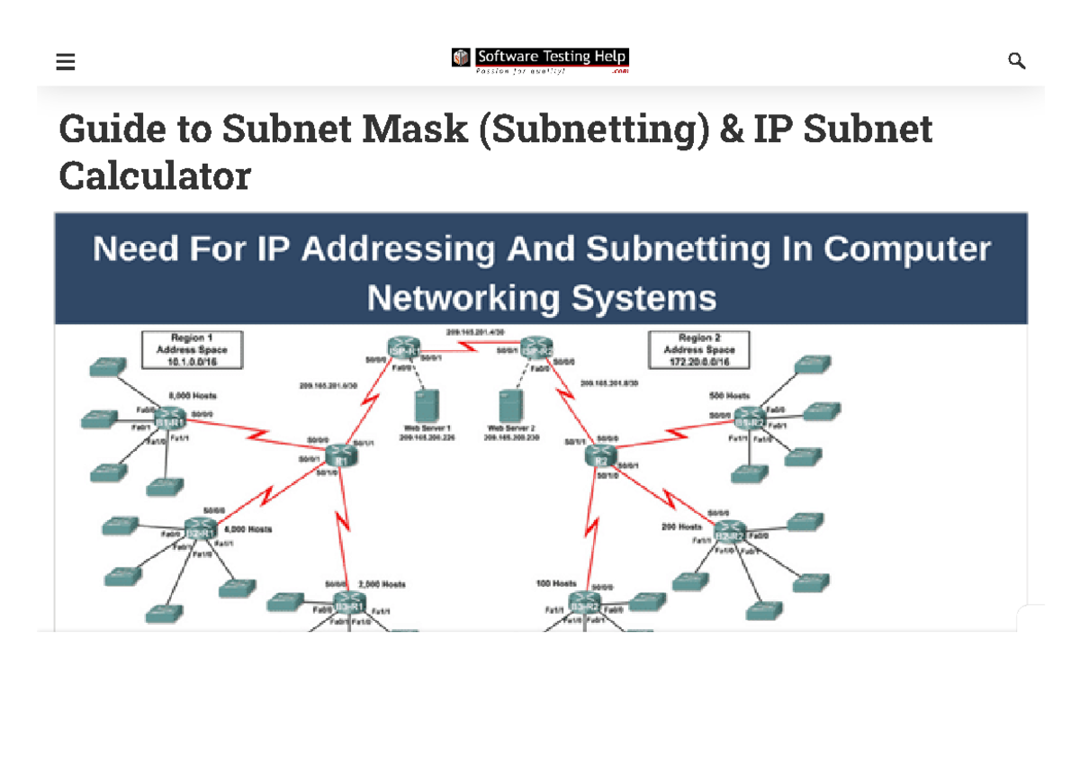 Guide to Subnet Mask (Subnetting) & IP Subnet Calc - Guide to Subnet ...