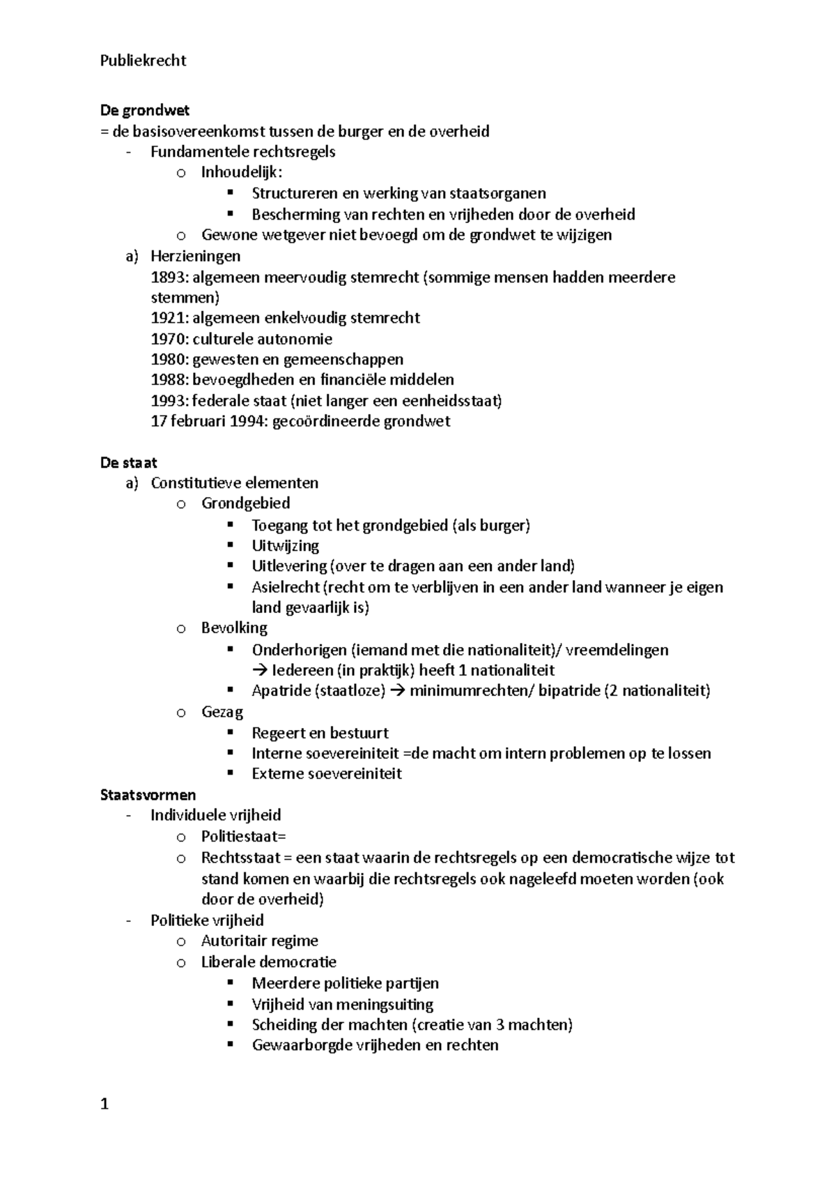 Publiekrecht samenvatting 2020 - Publiek Recht - 222 - HoGent - StuDocu