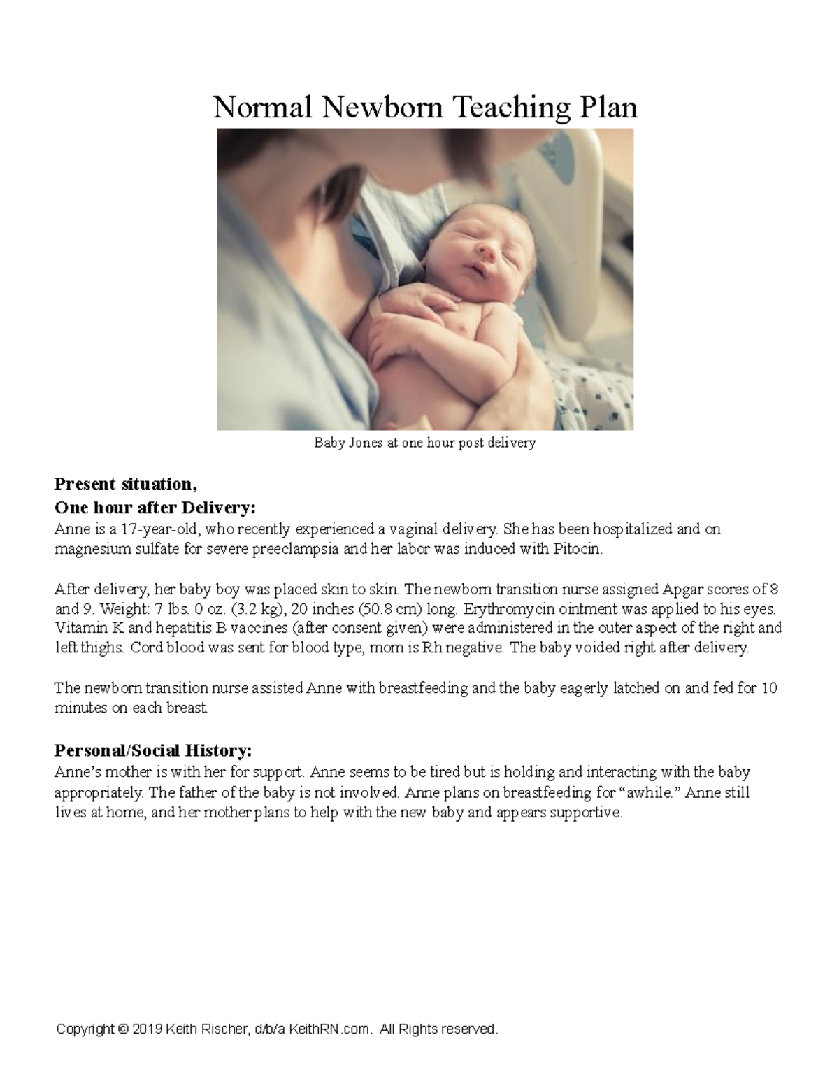 Newborn Teaching Plan Case Study Normal Newborn Teaching Plan Baby