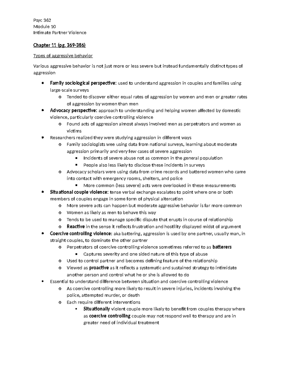 Module 10 Partner Violence Reading - Module 10 Intimate Partner ...