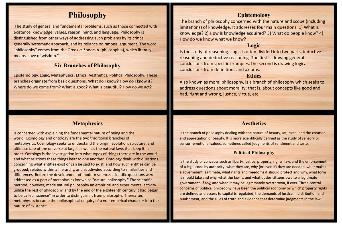 Branches And Methods Of Philosophy Epistemology The Branch Of 