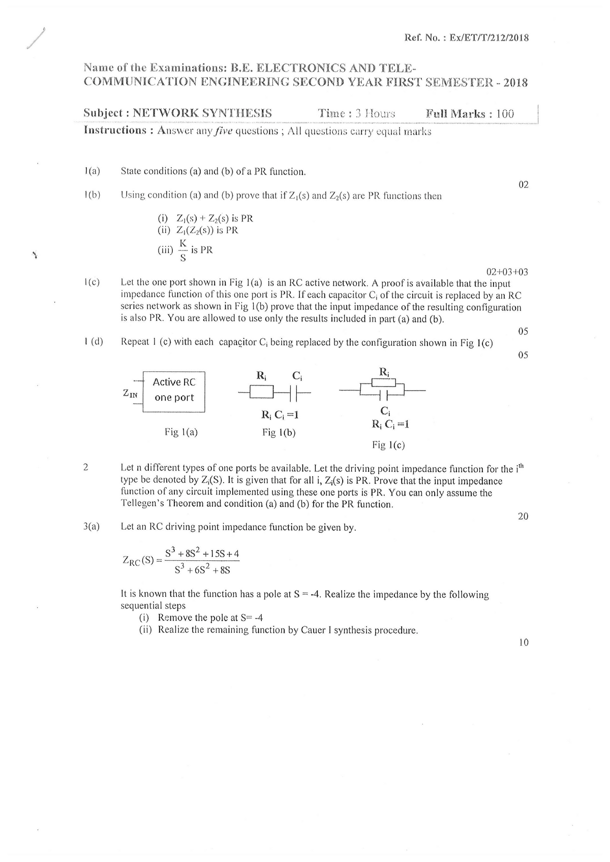 Network Synthesis - Electrical Engineering - Studocu