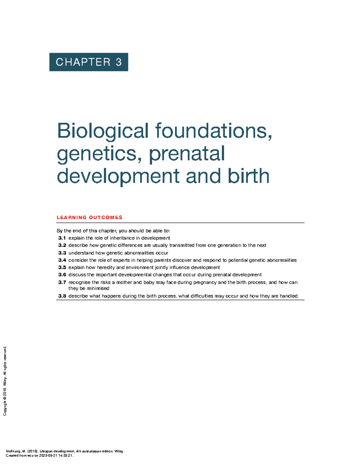 Lifespan Development Chapter 3 - CHAPTER 3 Biological Foundations ...