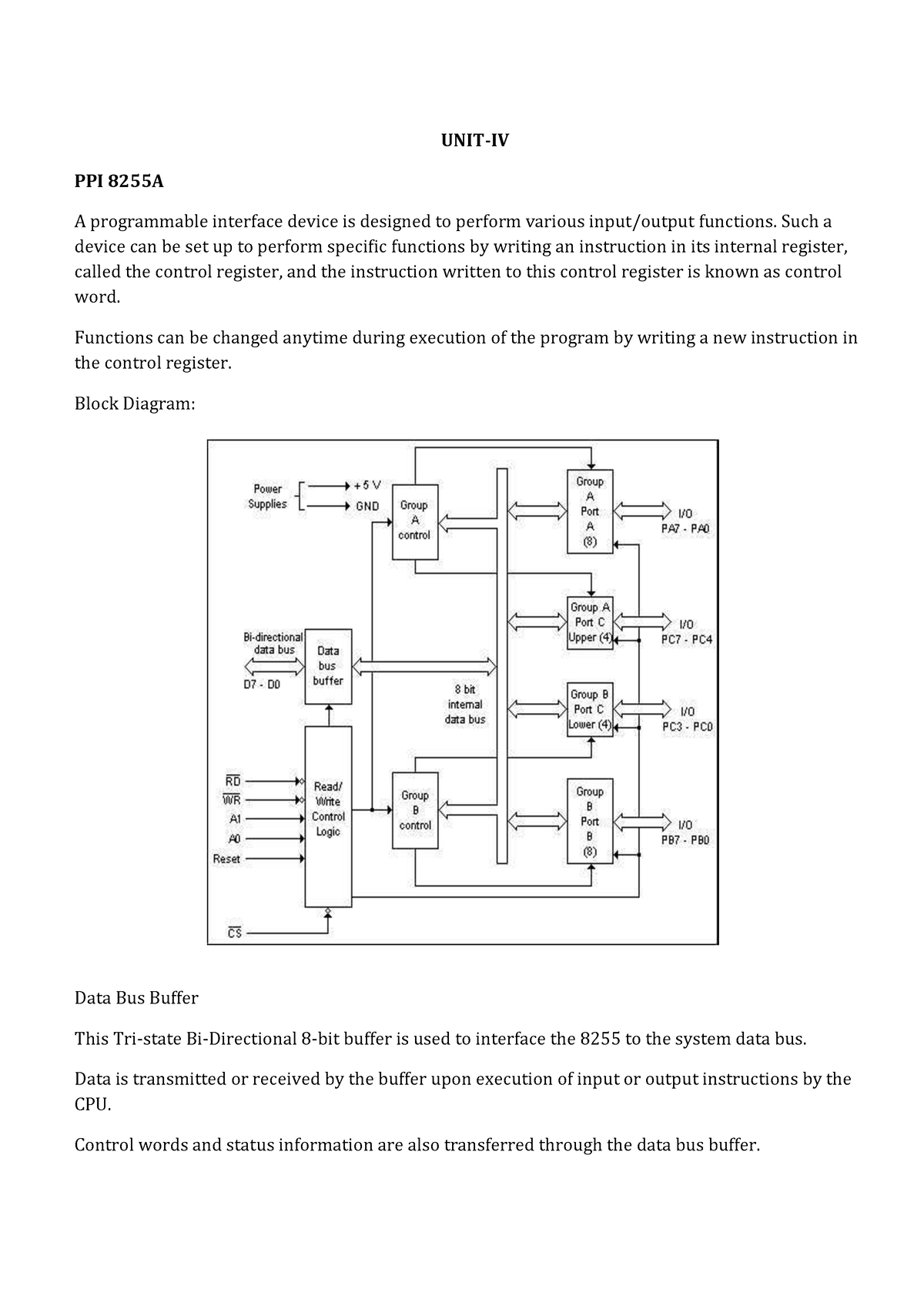 Mp Unit-4 - Microprocessor Unit 4 - UNIT-IV PPI 8255A A Programmable ...