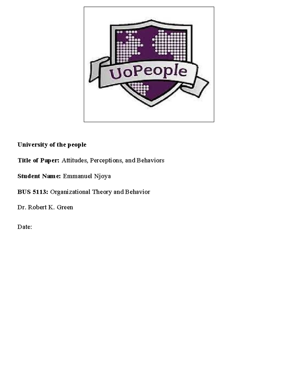 UNIT 1 Case Discussion - N/A - University of the people Title of Paper ...