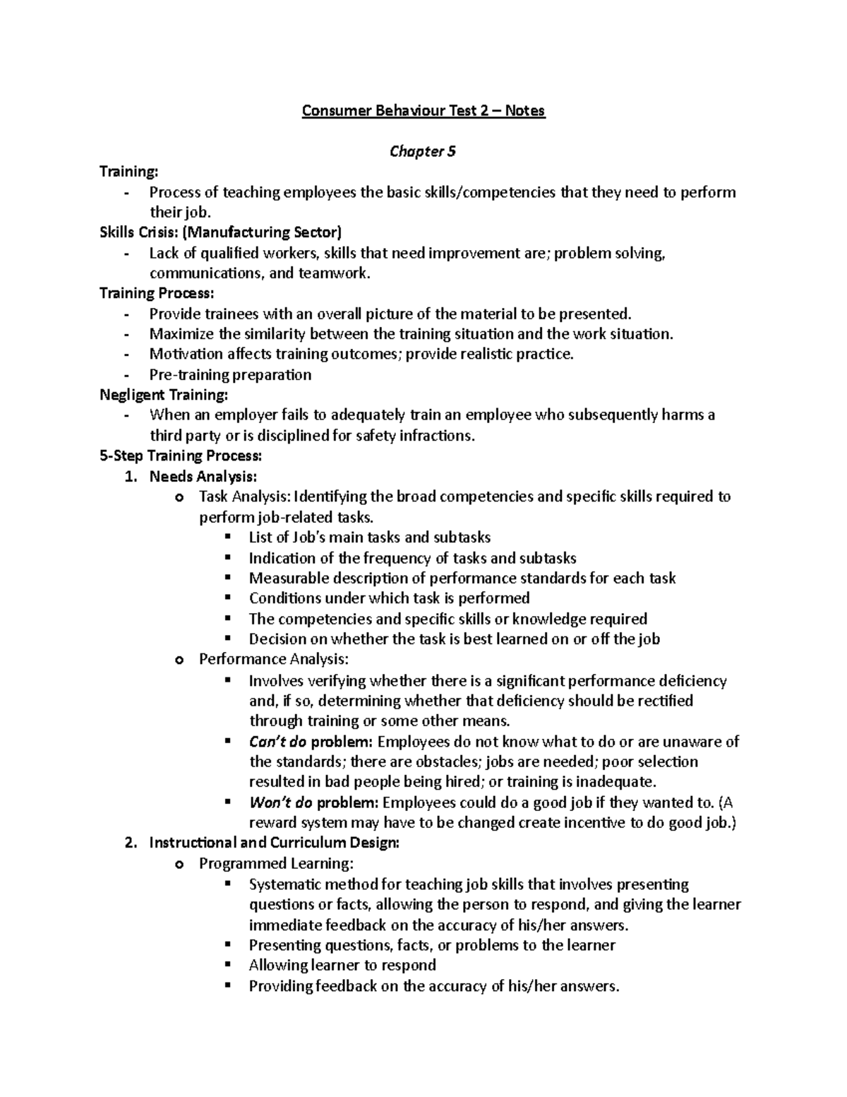 Consumer Behaviour Test 2 - Skills Crisis: (Manufacturing Sector ...