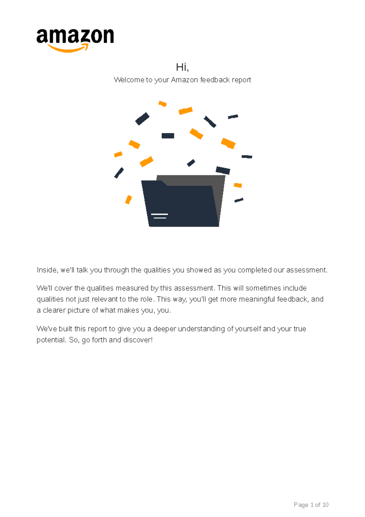 Candidate report - Hi, Welcome to your Amazon feedback report Inside ...
